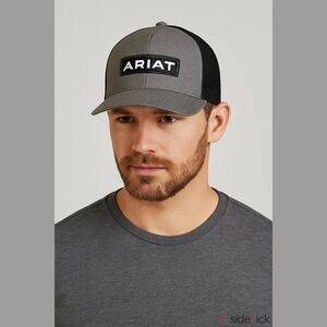 Ariat Patch Gray Trucker Hat Adjustable